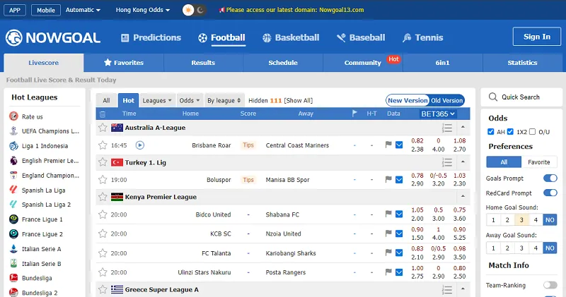 Nowgoal VIP: Phiên bản cao cấp trong hệ thống dữ liệu thể thao Nowgoal